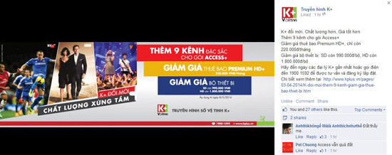 Gói Access+ của K+ được bổ sung thêm 9 kênh trong chương trình đổi mới.