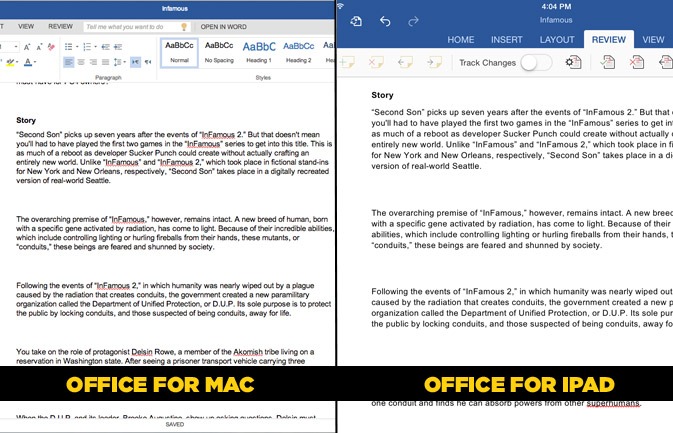 Tính năng Office trên iPad