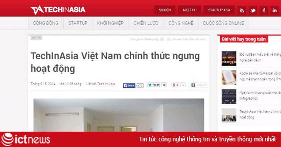 Trang thông tin khởi nghiệp TechInAsia.vn dừng hoạt động