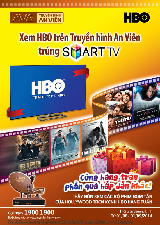 Xem HBO trên truyền hình An Viên trúng Smart TV