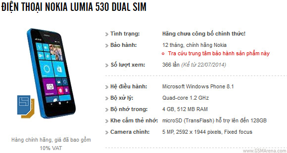 Nokia,àngnóngNokiaLumiaxuấthiệntrênwebsiteMaiNguyê<strong>nhận bóng đá</strong> Lumia 530, Mai Nguyên