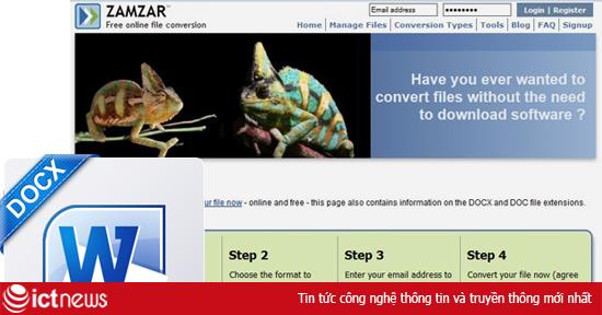 Đổi đuôi docx sang doc online