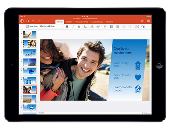 Microsoft PowerPoint trên iPad