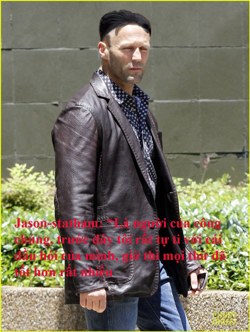 Tài tử điện ảnh Jason Statham sẽ trông thế này nếu buộc phải cạo tóc hai bên, để một nhúm tóc trên đỉnh và rẽ ngôi giữa.
