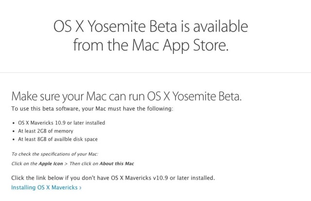 Hướng dẫn tải OS X Yosemite Public Beta cho Mac