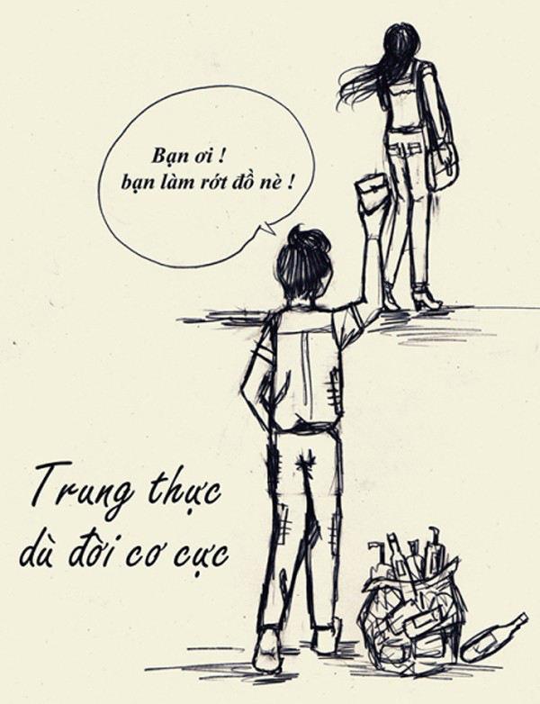 Thành ngữ Thanh niên chuẩn 2014: Trung thực dù đời cơ cực.