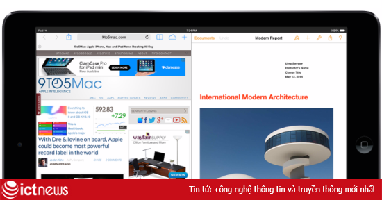 iPad sắp chạy được 2 ứng dụng một lúc nhờ iOS 8