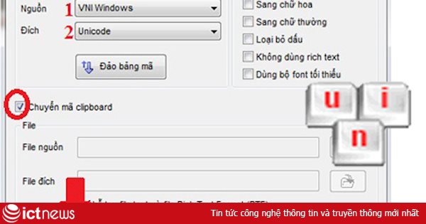 Cách chuyển mã font bằng UniKey