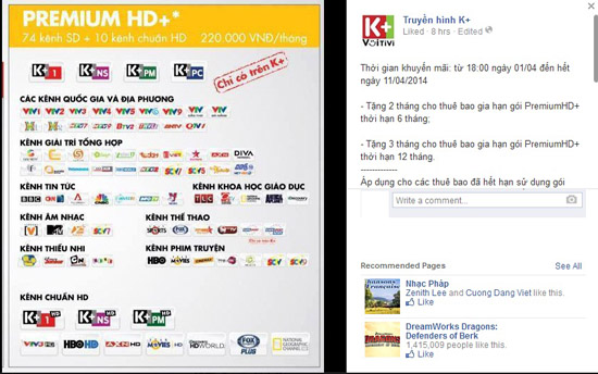 Vẫn còn 1 ngày nữa để nhận ưu đãi gia hạn thuê bao gói Premium HD+ từ K+.