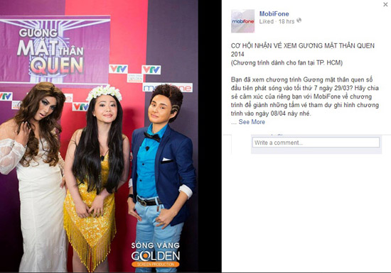 MobiFone treo thưởng vé chương trình Gương Mặt Thân Quen ghi hình ngày 8/4.