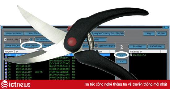 Hướng dẫn sử dụng NetCut 2.1.4 quản trị thành viên mạng Wi-Fi