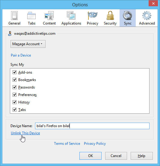 Đồng bộ Firefox 29