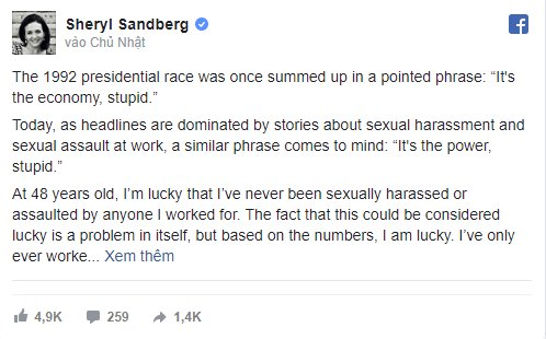 Giám đốc điều hành Sheryl Sandberg của Facebook bị quấy rối tình dục nhiều lần - ảnh 2