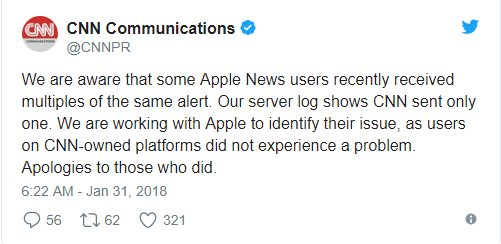 CNN đổ lỗi cho Apple gửi