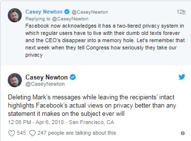 Vì sao tin nhắn gửi đi của CEO Facebook Mark Zuckerberg trên Messenger biến mất? - ảnh 2
