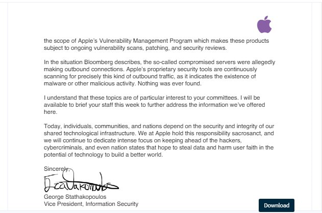Apple viết thư lên Quốc hội Mỹ
