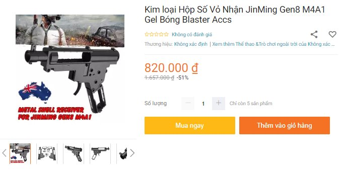 Lập lờ rao bán thiết bị súng trên Lazada: Ranh giới mong manh giữa buôn bán súng thật và súng đồ chơi - ảnh 4