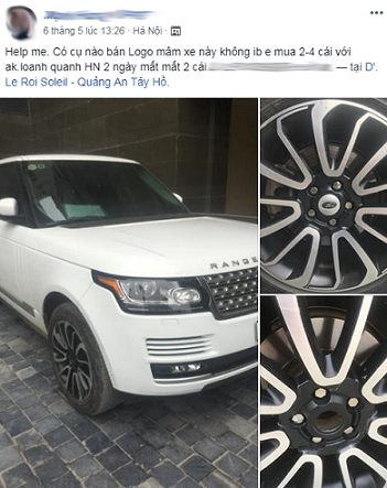 Hết trộm gương, xe sang Range Rover bị 'vặt' logo mâm xe