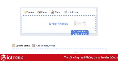 Facebook thử nghiệm tính năng kéo thả để tải ảnh