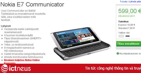 Nokia bán E7 tháng tới, giá 600 euro