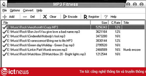 Giảm 8 lần kích thước cho các file nhạc MP3