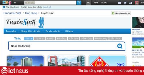 Zing Me mở kênh thông tin tuyển sinh trực tuyến