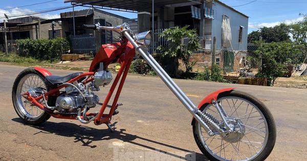 Phục chế Honda Super Cub thành mô tô kiểu dáng Chopper bụi bặm