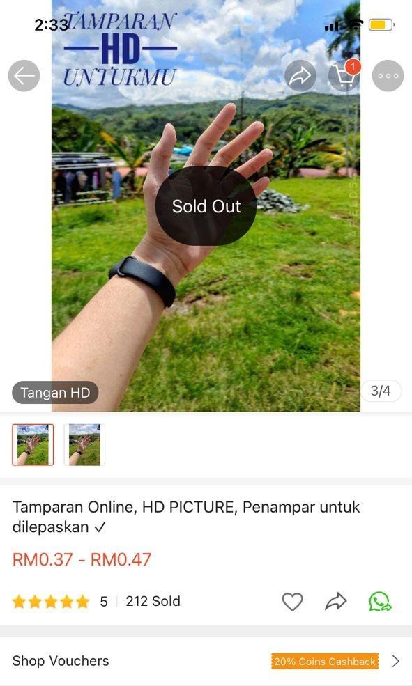 Một người Malaysia bán “cái tát ảo” trên ứng dụng mua sắm, bất ngờ là có cả trăm người mua ảnh 3