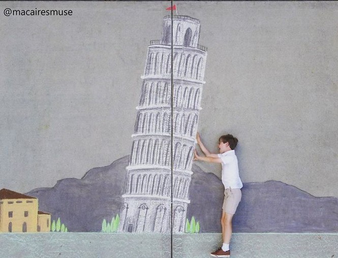 Cậu bé 14 tuổi vẽ tranh 'du lịch vòng quanh thế giới' cho em trai - ảnh 15