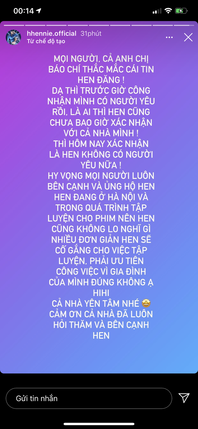 H'Hen Niê bất ngờ lên tiếng xác nhận chia tay bạn trai vào giữa đêm khiến fans hoang mang - ảnh 1