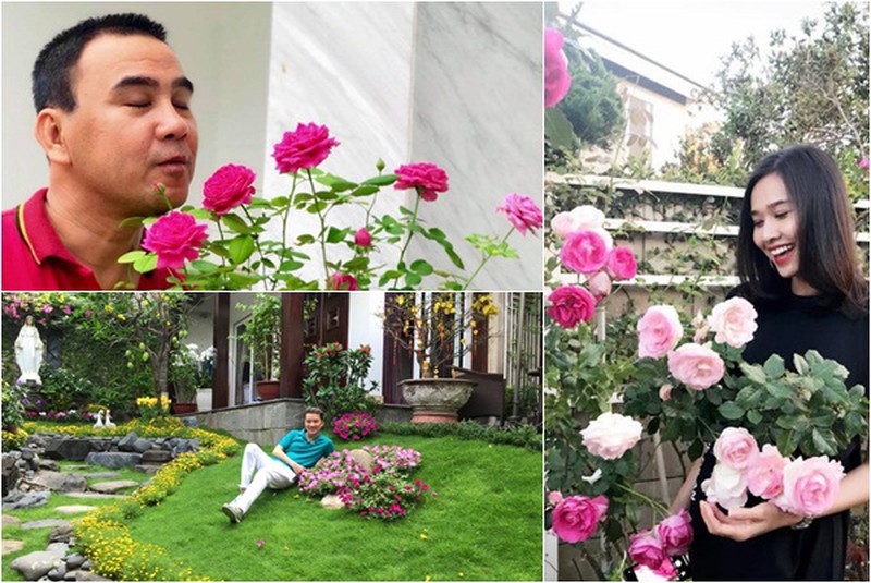 Mãn nhãn biệt thự phủ kín hoa hồng đẹp như cổ tích của sao Việt