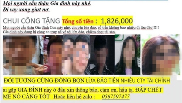 Bỗng dưng bị bêu ảnh... đòi nợ!