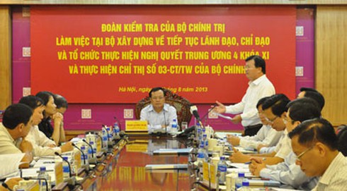 Đoàn Kiểm tra của Bộ Chính trị làm việc với Bộ Xây dựng - ảnh 1