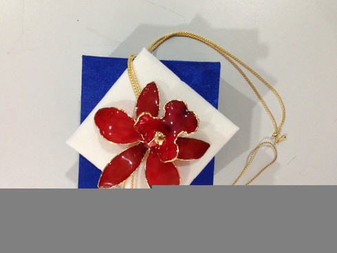 Tiền triệu mỗi chiếc dây chuyền hoa lan thật mạ vàng - ảnh 5