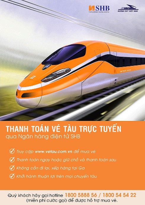 Thanh toán vé tàu online qua Ngân hàng điện tử SHB - ảnh 1