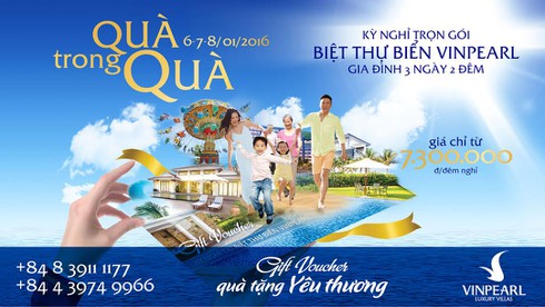 Vinpearl Gift Voucher ưu đãi đặc biệt duy nhất trong