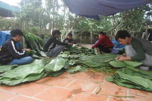 Về làng mỗi người gói hàng nghìn bánh chưng mùa Tết - ảnh 3
