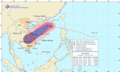 Tin mới nhất về bão số 12 chiều 2-11: Gió giật tăng lên cấp 17 - ảnh 1