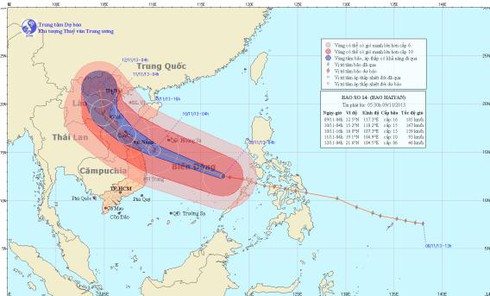 Tin bão số 14 (Haiyan) mới nhất: Di chuyển hướng vào Huế - Bình Định - ảnh 2