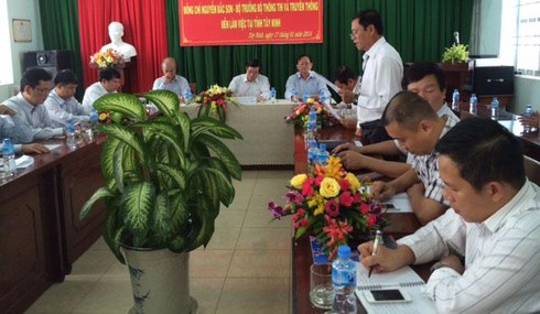 Bộ trưởng Nguyễn Bắc Son làm việc tại Tây Ninh - ảnh 1