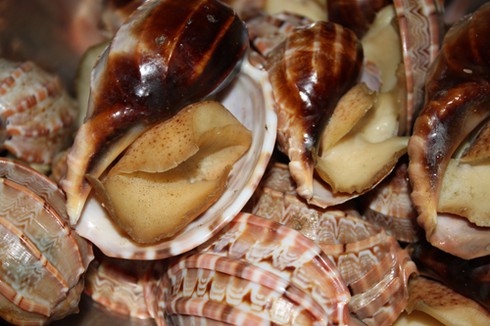 Hấp dẫn ốc khế xào rau muống xanh mướt - ảnh 1