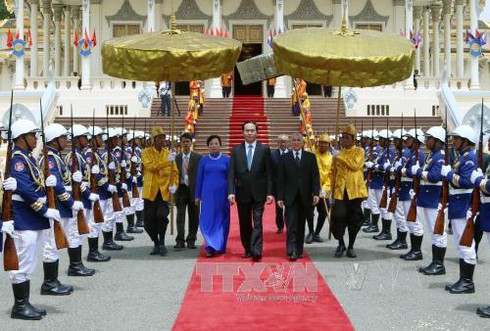 Chủ tịch nước Trần Đại Quang gặp gỡ các lãnh đạo cấp cao Campuchia - ảnh 1