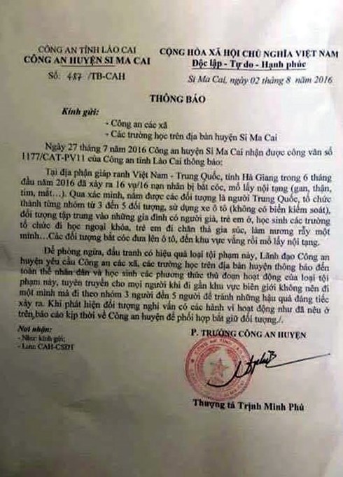 Chủ tịch tỉnh Hà Giang bác thông tin 16 vụ bắt cóc trẻ em lấy nội tạng - ảnh 1