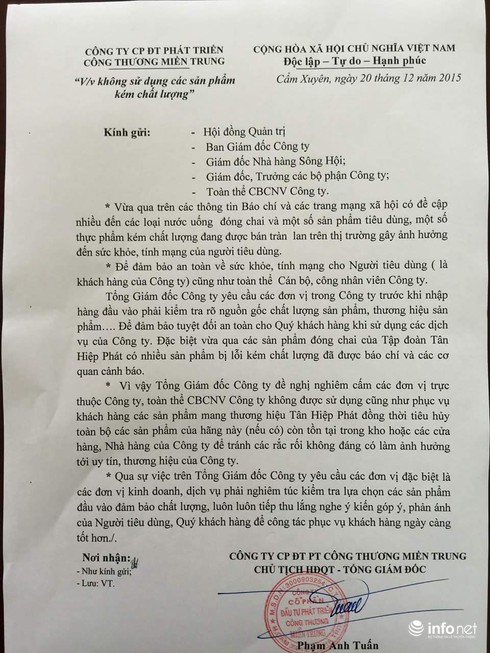 Vụ con ruồi trong chai: Doanh nghiệp cấm kinh doanh sản phẩm Tân Hiệp Phát - ảnh 1