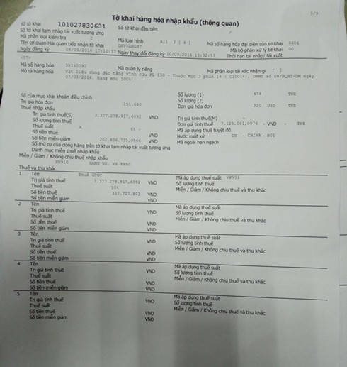 Formosa nhập 168 tấn bùn