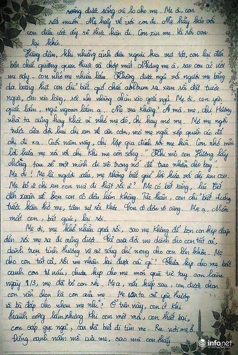 Bức thư gửi mẹ đã khuất của nữ sinh lớp 9 khiến nhiều người rơi nước mắt - ảnh 7