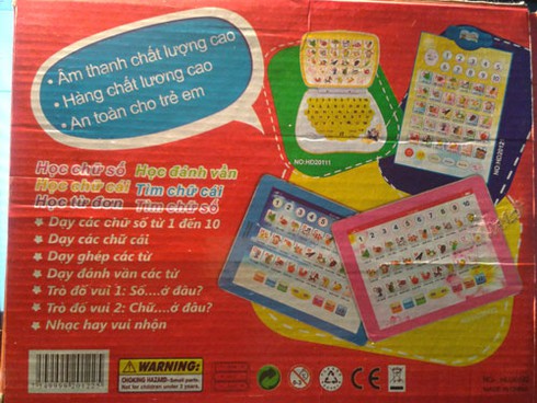 Đồ chơi học chữ xuất xứ Trung Quốc dạy trẻ nói ngọng - ảnh 2