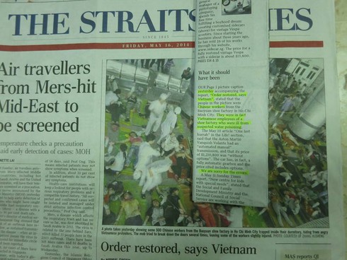 Báo Singapore cải chính thông tin sai về vụ Bình Dương như thế nào? - ảnh 1