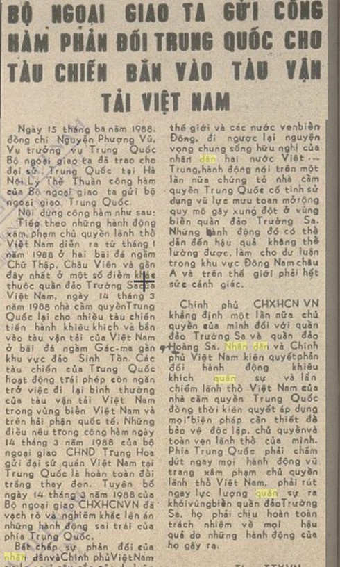 Phản ứng của Việt Nam trước việc TQ gây ra sự kiện Gạc Ma 1988 - ảnh 4