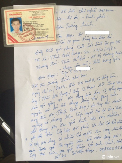 Vụ Trần Đức Trung: Nộp 8 triệu sẽ có “thẻ phóng viên